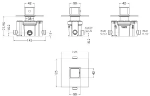 Empire 1 Outlet Luxury Shower Bundle - Stop Tap, Temperature Control, Arm & Head - Chrome - Balterley