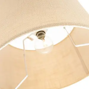 Contemporary and Sleek 12 Inch Cream Linen Fabric Drum Lamp Shade 60w Maximum