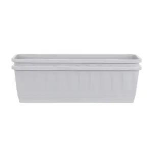 Wham Pack 2 Etruscan 60cm Plastic Trough Soft Grey