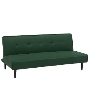 Beliani Retro Sofa Bed VISBY Dark Green