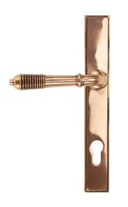 From The Anvil Polished Bronze Reeded Slimline Lever Espag. Lock