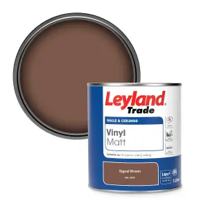 Leyland Trade Vinyl Matt Walls & Ceilings Emulsion Paint Signal Brown (RAL 8002) 1L