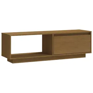 Berkfield TV Cabinet Honey Brown 110x30x33.5 cm Solid Pinewood