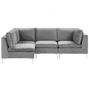 Corner Sofa EVJA Grey Velvet Right Hand