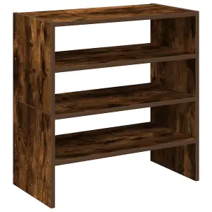 Berkfield Shoe Racks 2 pcs Stackable Smoked Oak 60x30x30.5 cm