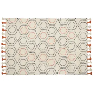 Cotton Area Rug 160 x 230 cm Beige and Orange HAJIPUR