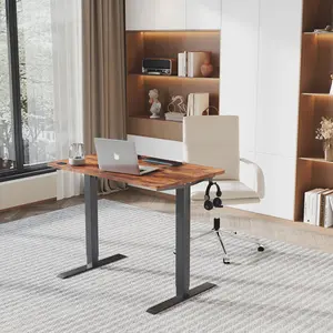 Hieronymus Electric Height Adjustable T-Shape Standing Desk White / Black / 122 x 100 x 60 cm