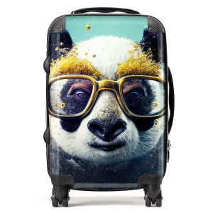 Panda With Golden Glasses Splashart Suitcase - Cabin