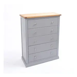 Rocca 5 Drawer Chest of Drawers Chrome Knob