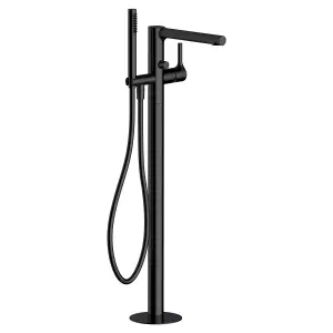 RAK Sorrento Matt Black Freestanding Bath Shower Mixer Tap Solid Brass