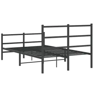 Berkfield Metal Bed Frame without Mattress with Footboard Black 120x200cm