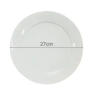 simpa 6PC Porcelain White Dinner Plate Set.