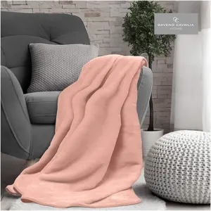 GC GAVENO CAVAILIA Luxury Faux Fur Throw 150x200 CM Peach Fleece Blanket for Double Bed & Sofa Bed