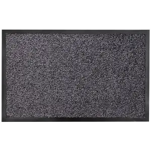 JVL Admiral Machine Washable Micorfibre Barrier Doormat 50x80cm Charcoal