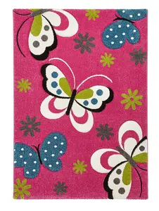 Kids Pink Modern Animal Graphics Pictorial Rug For Dining Room Bedroom & Living Room-80cm X 150cm