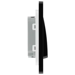 BG Evolve 20A Double Wall Light Switch 2 Way, Wide Rocker Black Chrome