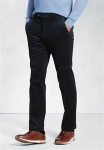 Men's Regular Fit Ellroy Navy Corduroy Trouser | Brook Taverner