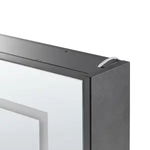 Bathroom Wall Mounted Mirror Cabinet with LED 60 x 60 cm Black MAZARREDO