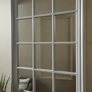 Window Mirror Cambridge Rectangular Shape with Grey Frame H 120cm W 80cm  D 4cm for hanging in living room