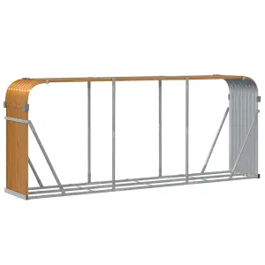 Log Holder Light Brown 234x45x100 cm Galvanised Steel