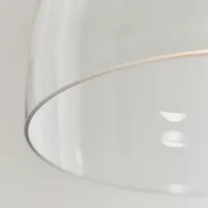 Anson Lighting Georgia Pendant light shade finished in Clear glass and chrome plate (shade only)