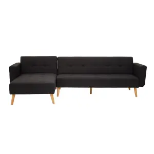 Interiors by Premier Hagen Black Large Corner Sofa Bed