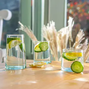 Nicola Spring - Merzouga Recycled Glass Tumblers - 260ml - Clear - Pack of 6