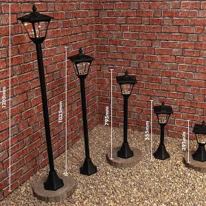 Solar Powered Height Adjustable Casablanca Lamp Post - 10 Lumen Weather & UV Resistant Outdoor Garden LED Light - H126.5 x 15cm