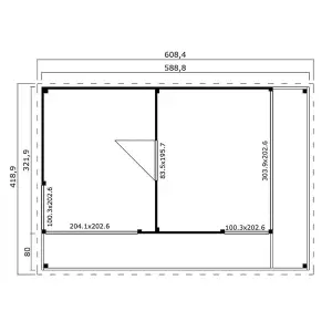 Lasita Domeo 3 V2 with Veranda Garden Office - 8.9m x 5.9m - Two Room Modern Summer House Double Glazed