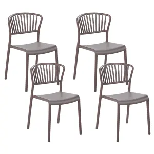 Set of 4 Garden Chairs GELA Taupe