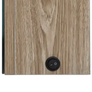 Berkfield LED Bathroom Mirror Cabinet Oak 62x14x60 cm