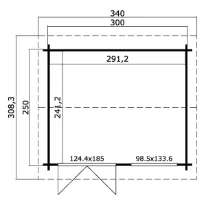 Lasita Ashby 2 Summer House - 3m x 2.5m - Log Cabin Double Glazed