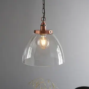 Luminosa Hansen Grand Dome Ceiling Pendant Aged Copper