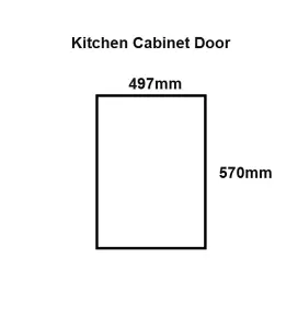 WTC White Gloss Vogue Lacquered Finish 570mm X 497mm (500mm) Slab Style Kitchen Door Fascia 18mm Thickness Undrilled