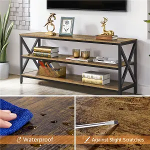 Yaheetech Rustic Brown 3-Layer Shelved TV Stand