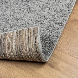 Shaggy Rug PAMPLONA High Pile Modern Grey 80x200 cm