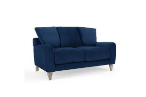 Covent 2 Seater Sofa With Scatter Back Cushions, Navy Blue Velvet