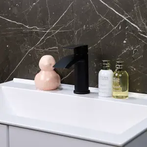 Flode Falun Mono Basin Mixer Tap Matt Black