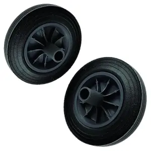 2 Rubber Replacement Wheels With Nose Collar Heavy Duty Kit For Standard Wheelie Bins