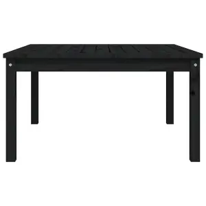 Berkfield Garden Table Black 82.5x82.5x45 cm Solid Wood Pine