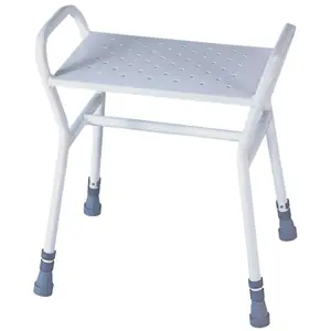 Heavy Duty Shower Stool - Height Adjustable - 190kg Weight Limit Tubular Steel