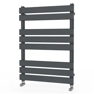 Rinse Flat Panel Anthracite Towel Radiator Bathroom Heated Towel Rail 800x600mm