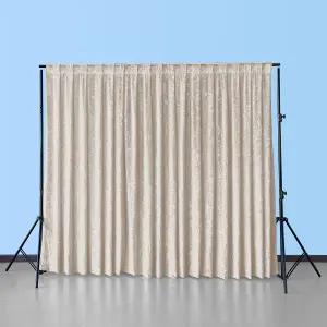 4x1M Crushed Velvet Backdrop, Photography Background Blackout Curtain - Beige