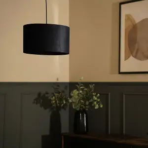 ValueLights Reni Black Velvet Medium Ceiling Pendant Lamp Shade