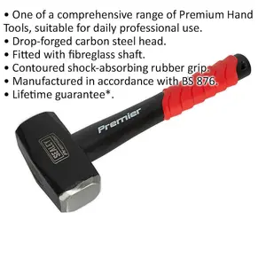 Durable 4lb Club Hammer with Fibreglass Shaft and Rubber Grip