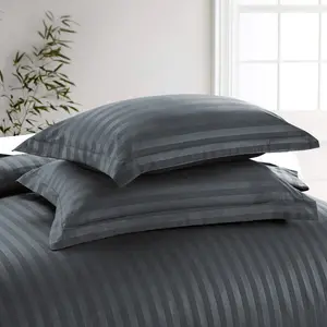 Microfibre 250 Thread Count Reversible Modern & Contemporary Reversible Duvet Cover Set Charcoal / Single