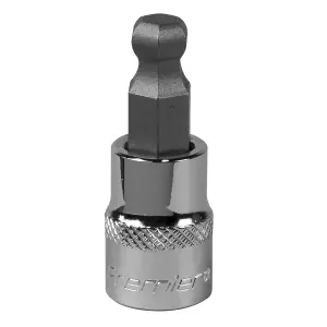 Sealey Ball-End Hex Socket Bit 9mm 3/8" Square Drive Chrome Plated Tool SBBH007