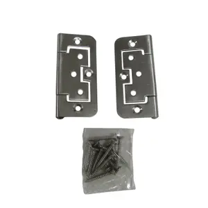 Stainless Steel Flush Hinges X2 (Pair Hurlinges Cabinet Door Inset Silver)