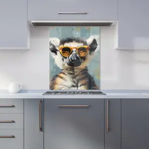 Lemur In Glasses Kitchen Splashback