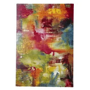 Multi Abstract Modern Easy to Clean Rug for Living Room Bedroom and Dining Room-80cm X 150cm